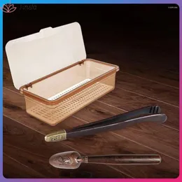 Tea Scoops Retro Design Storage Box مصنوعة يدويًا مقطعًا يعزز التجربة إحساس بالتشحيم مجرفة مجموعة إكسسوارات متينة