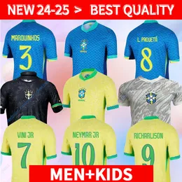 22 2023 2024 برازيلات كرة القدم قمصان L.Paqueta Neymar Vini Jr. 23 P.Coutinho Richarlison Football Shirt G.Jesus T.Silva Bruno G.