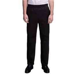 Koch für Männer schwarze Kochhose Elastische Kellneruniform Restaurantküche Kochhose 35% COTT S-4XL Super großer Code g0lt #