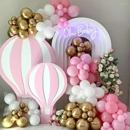 Decoração de festa 132 pcs Macaron Balão Rosa Garland Arch Kit Retro Branco Ouro Látex Balões Casamento Aniversário Decorações de Chuveiro de Bebê