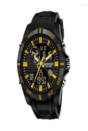 Wristwatches 2022 Sanda 791 Men Sports Watches Waterproof Digital Quartz Dual Time Clock Silicone Military Wrist Watch Male Relogi3445303