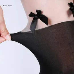 Kadınlar SOCKS Seksi Sahte Uyluk Yüksek Şeffaf Patchwork Pantyhose Tayt Japon Okul Kızları Bowknot Çorapları Çorap