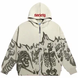 big promoti Europe, America, autumn and winter styles for men and women New Y2K hoodie couple lg-sleeved skull coat traf sti S8mI#