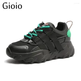 Casual Shoes Gioio Women Breathable Sport Lace Up Loafer Ladies White Sneakers Outdoor Walking Running Autumn