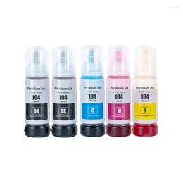 Ink Refill Kits 104 Premiumfärgkompatibelt bulkflaskvatten baserat för Ecotank ET-2821/ET-2825/ET-2826/ET-2830 Skrivare