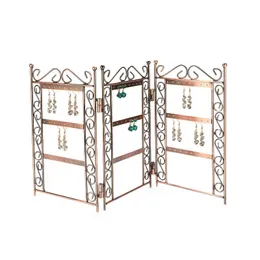 3 Layers Home Metal Jewelry Display Shelf Creative Openwork Hanging Jewelry Gift Earrings Foldable Storage Rack Shelf Home Decor