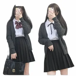 2020 Spring Cosplay School Uniform Sweater For Girls Women LG Sleeve Sticked Japanese Sailor Uniform Cardigans Sailor Suit F8NO#