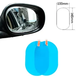 2 pçs carro à prova de chuva filme claro espelho retrovisor anti-nevoeiro filme auto transparente impermeável adesivo seguro acessórios de condução