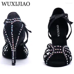 Scarpe da ballo WUXIJIAO Latino Donna Per Ballo da sala Donna Flash Panno Collocazione Brillante Strass 5cm-10cm