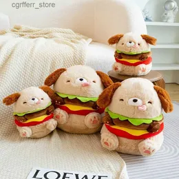 Animali di peluche imbottiti 23/35 cm Cute Hamburger Dog Polsugh Plash Kawaii Bambole peluche di peluche da cartone animato cuscino per sonno cuscino per bambini interessanti Gifts240327