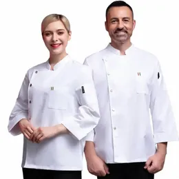 Sıcak satış LG kollu ceket şefi üniforma nefes alabilir mutfak yemek pişirme ceket restoran otel garson iş üniforma unisex g2pf#