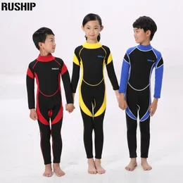 Dzieci 2,5 mm ciepłe sztl neoprenowe nerwowe odzież kąpielowa dziecięce elastyczne nurkowanie garnitur dla chłopców z długich rękawów