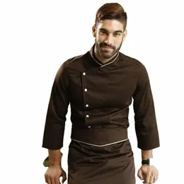 Kockjacka Bageriuniformer Koka kläder Matservice Restaurang Chef Uniform Catering Clothing Cook Coat Clothing DD1154 K5FJ#