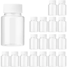 ストレージボトル10pcs 15ml/20ml/30ml/50ml/80ml/100ml補充可能なシールボトルバイアル試薬容器プラスチックスクリューキャップトラブ液体