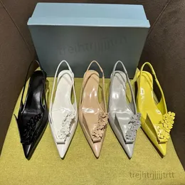 Slingback Ponto de cais de gatinho de gatinho sandálias polidas CHide Origami Sapatos de festa da noite para festa de luxo Sapatos de designer de luxo 35-42 com caixa