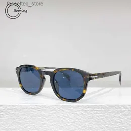 Óculos de sol de luxo marca db 7/s óculos de sol de acetato de tartaruga masculino redondo óculos de sol da moda uv400 óculos de sol femininos feitos à mão ao ar livre l240322