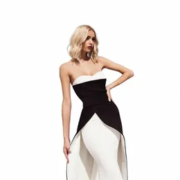 Черно-белые великолепные элегантные выпускные платья Dr Strapl Sleevel для женщин Fi Формальные вечерние платья на заказ плюс размер s0L6 #