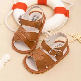 Sandały Kidsun 2024 NOWOŚĆ BABY Summer Buty chłopców Sandały Sandały Niemowlę Niepoślizgową miękką, płaską skórę komfort maluch Pierwsze spacerowicze 240329