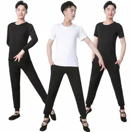 Roupas de prática de dança masculina adulto físico desempenho interno roupas aeróbica collants moderno roupas de dança latina ternos esportivos d42r #