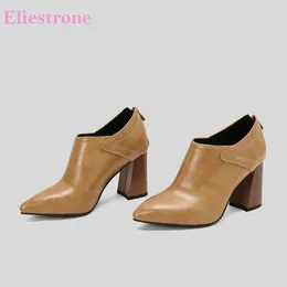 Dress Shoes 2024 Mature Yellow Green Women Formal Pumps Square High Heels Office Lady Plus Small Big Size 11 32 43 45 50