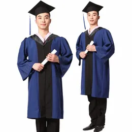 Masters examen klänning Bachelor Costume and Cap University Examinate Clothing Academic Gown College Graduati Clothing Apparel L9et#