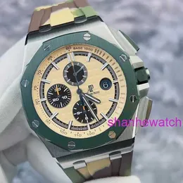 Orologio da polso sportivo AP Royal Oak Offshore Series 26400SO Combinazione di colori mimetici 44 mm Data e funzione di cronometraggio Orologio meccanico automatico da uomo