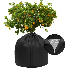 Covers Flower Pot Cover for Winter AntiFrost Flower Pot Protection Bag Reusable Winter Pot Plant Cover with Drawstring and Zipper