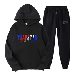 Trapstar Tracksuit Fashion Desigenr Tracksuit Nowe mężczyźni kobiety jesienne/zimowe sweter z kapturem Zestaw luźny druk sportowy 2 sztuki strzelanka Trapstar 1746