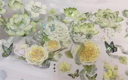 Geschenkpapier Vintage Sonnenuntergang Tulpe Rose Schmetterling Floral Washi Tape für Kartenherstellung DIY Scrapbooking Plan dekorative Aufkleber