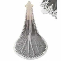 lg Wedding Veil Lace Edge One Layer Bridal Cathedral Velo 3 Meters Length Wedding Accories Voile Mariage Wel Real Photos 67MT#