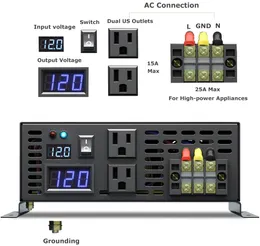 Off Grid Pure Sinus Wellenleistung Wechselrichter 24V 220 V 3200W Solarpanel Wechselrichterkonverter 12V/36 V/48 V/96 V DC bis 120 V/230 V/240 V AC