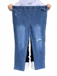 plus Size Jeans Women Autumn 2023 High Waist Trousers Casual Denim Ladies Pants Broeken Woman Pants Fi Pantal Femme 76cm#