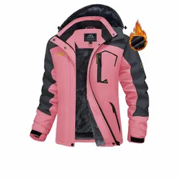 Magcomsen Jaqueta feminina de esqui inverno quente de lã Parka à prova de vento Chuva à prova de neve Casaco térmico pesado para caminhadas femininas Snowboard Anorak u207 #