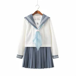 school Dres For Girls White Shirt With Tie Lg-sleeved Suit Anime Form High School Jk Uniform U1nf#