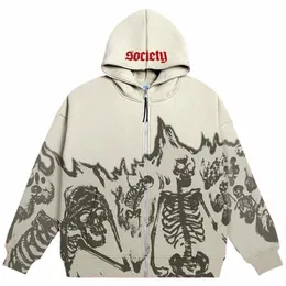 big promoti Europe, America, autumn and winter styles for men and women New Y2K hoodie couple lg-sleeved skull coat traf sti q8FP#