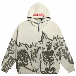 big promoti Europe, America, autumn and winter styles for men and women New Y2K hoodie couple lg-sleeved skull coat traf sti r3DD#