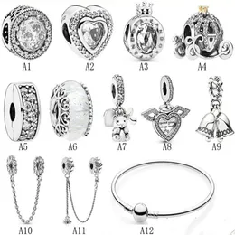 Nuovo arrivo 925 sterling silver ciuccio zucca auto ali d'angelo perline fai da te misura originale europeo braccialetto di fascino moda donna Jewe273o