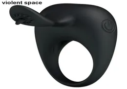 Våldsam rymd penis ring silikon vibrerande kuk ring vibrator sex leksaker för män par cockring anillo vibrador vuxna leksaker y1818037302