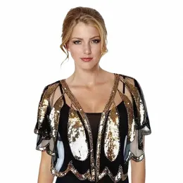 Contas de lantejoulas Decoração Xale Elegante Bordado Cabo Malha Respirável Cardigan Curto Mulheres Dr Accories Para Festa de Casamento Prom q3WE #