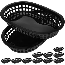 Geschirrsets 12 PCs Sandwich Container Französisch Pommes Hamburgerkorb Chip Körbe Körbe Körbe Obst Praktische Tabletts Plastikgerichte