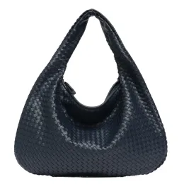 borsa di design Portafogli in pelle Borsa hobo in pelle vegana di marca Borsa da donna casual intrecciata a mano Borsa a tracolla da donna con cerniera patchwork di grande capacità