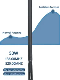 Abbree Walkie Talkie CS Tactical Foldsable Antenna Sma-Female VHF UHF Dual Band для Baofeng UV-5R UV-16 UV-9R UV-S9 Plus