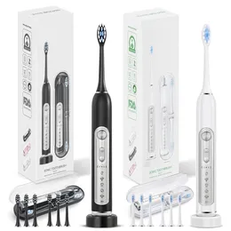 SUBORT Super Sonic Electric Toothbrushes for Adults Kid Smart Timer Whitening Toothbrush IPX7 Waterproof Replaceable Heads Set 240329