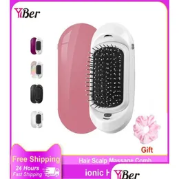 Hair Brushes Scalp Mas Comb Anti Frizz Ionic Electric Negative Ions Portable Smooth Magic S 2211052704077 Drop Delivery Products Care Otzxg