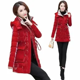 thickened W-free Down Cott-padded Jacket Cott-padded Women Winter Coat 2023 New Slim Lg Hooded Lady Cott-padded Jacke 01LD#