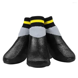 Scarpe abbigliamento per cani all'aperto 7 x 35 cm da pioggia impermeabile coprono peluche calzature per protezione invernale nera