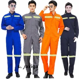 hi Vis Safe Work Clothing Work Overall Men's Working Coverall Welding Suits Car Repairman Uniforms Workshop Mechanical Jumpsuit 83Kn#