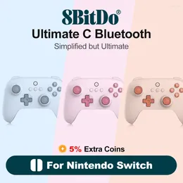 Kontrolery gier 8bitdo Ultimate C Bluetooth Switch OLED Kontroler bezprzewodowy Gamepad dostępny w różowym niebieskim i pomarańczowym