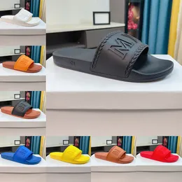 Slides designer sandaler tofflor mens chaussure pantoufle casquette sandale mules platta klackar glider cloquette gummi sommarstrandskor