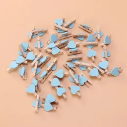 Frames 50 Pcs Heart-shaped Baby Greenery Decor Cute Clothespins Bamboo Love Po Clip